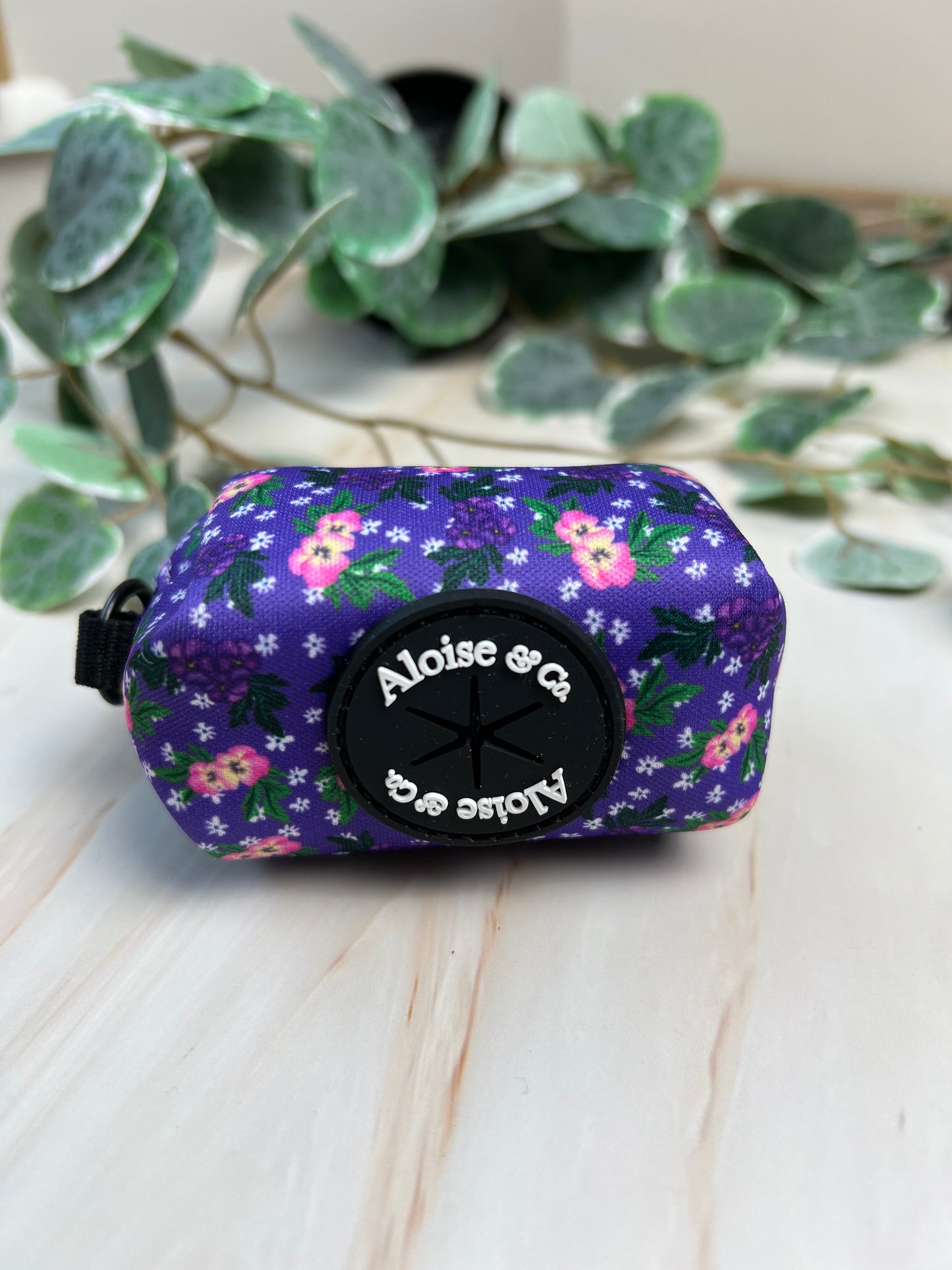 Poo bag Holder - Purple pansie