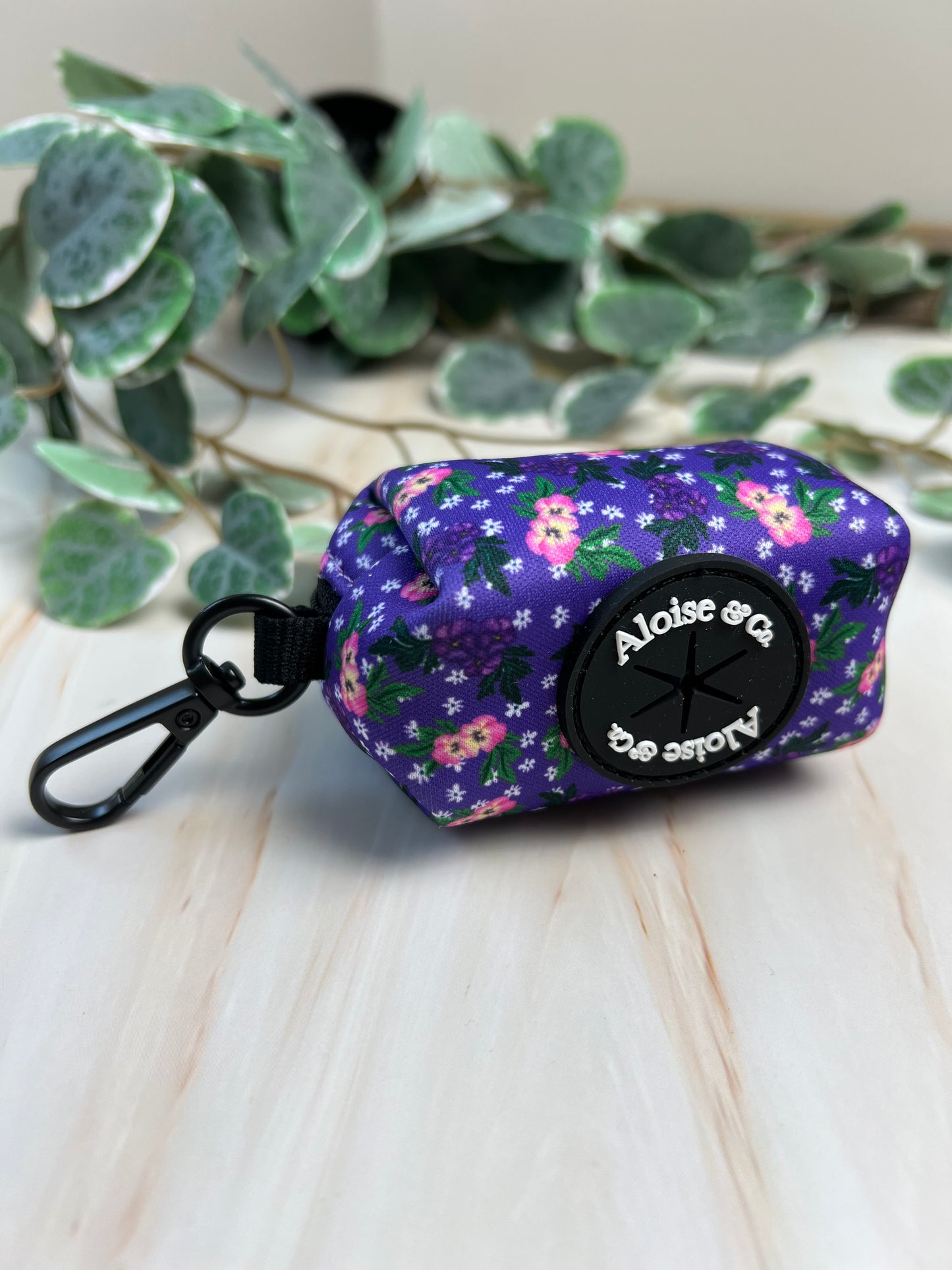 Poo bag Holder - Purple pansie