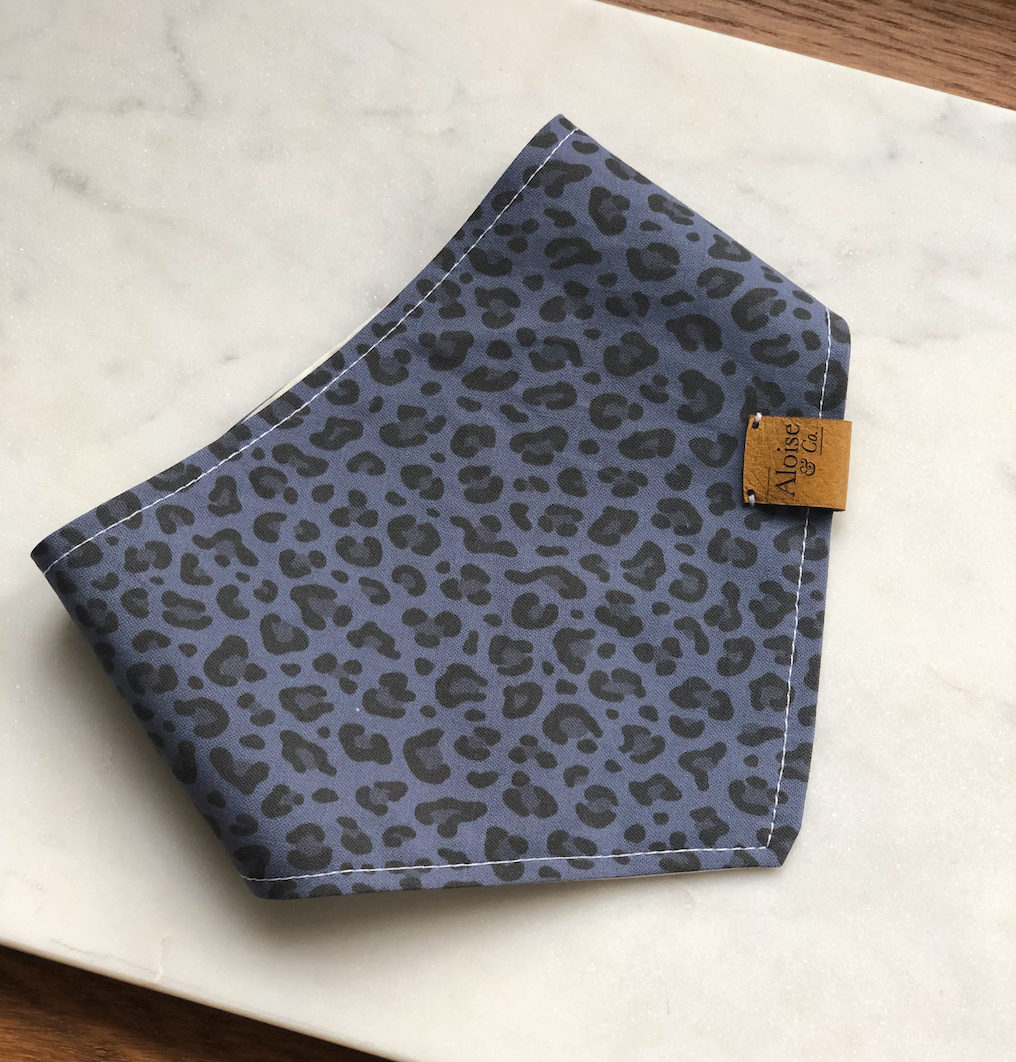 Blue Leopard Print Bandana