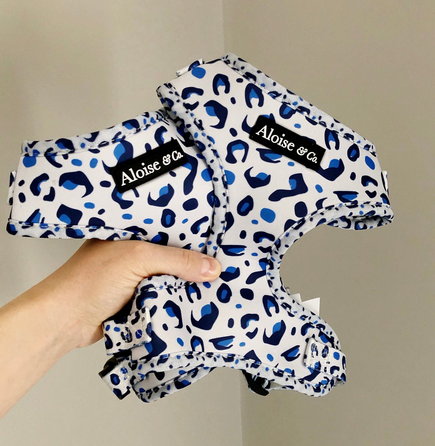 Adjustable Dog Harness - White Leopard