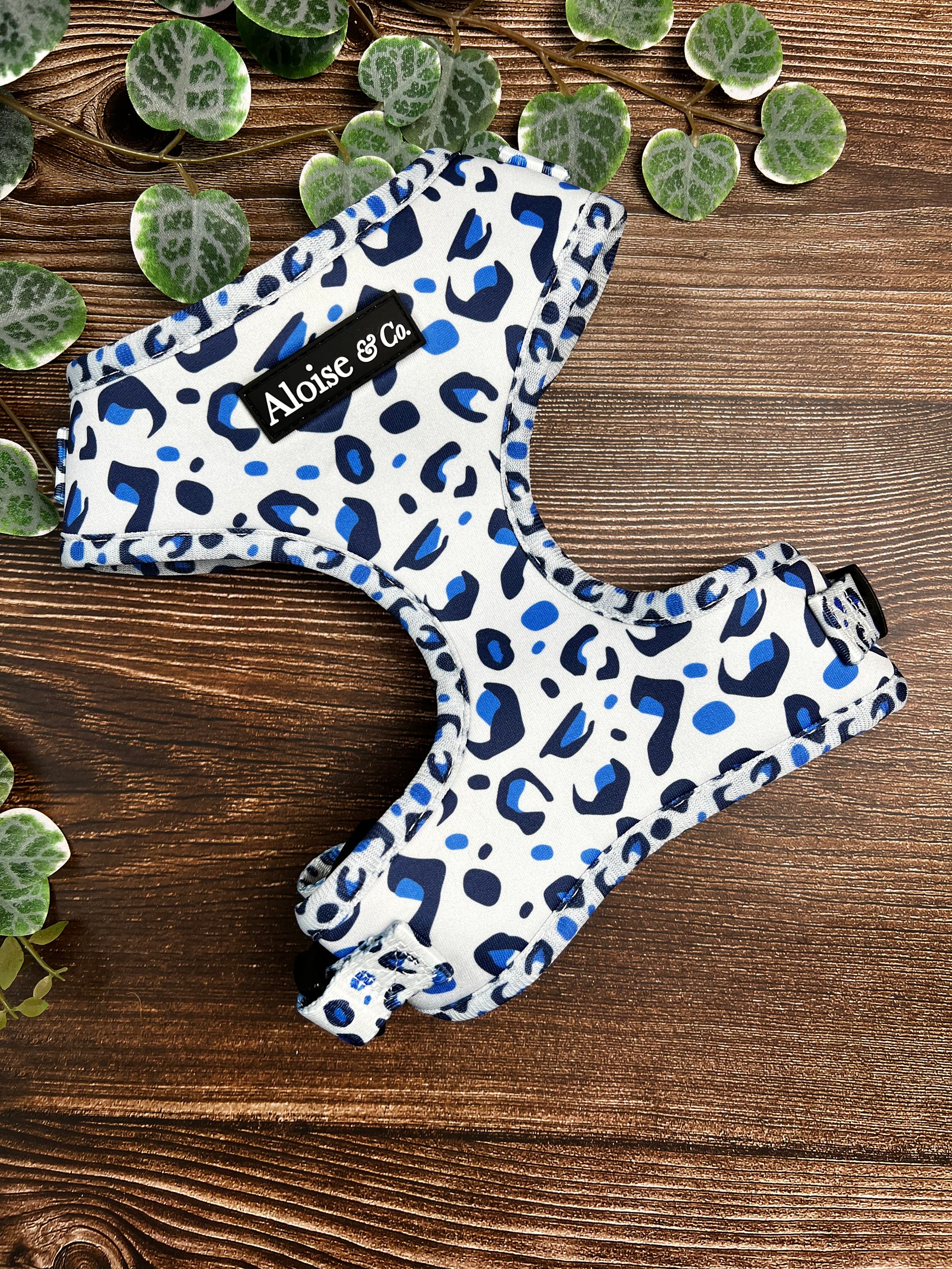 Adjustable Dog Harness White Leopard