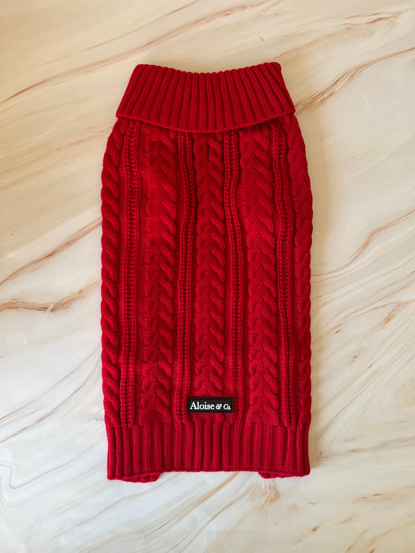 Red Cable Knit Jumper