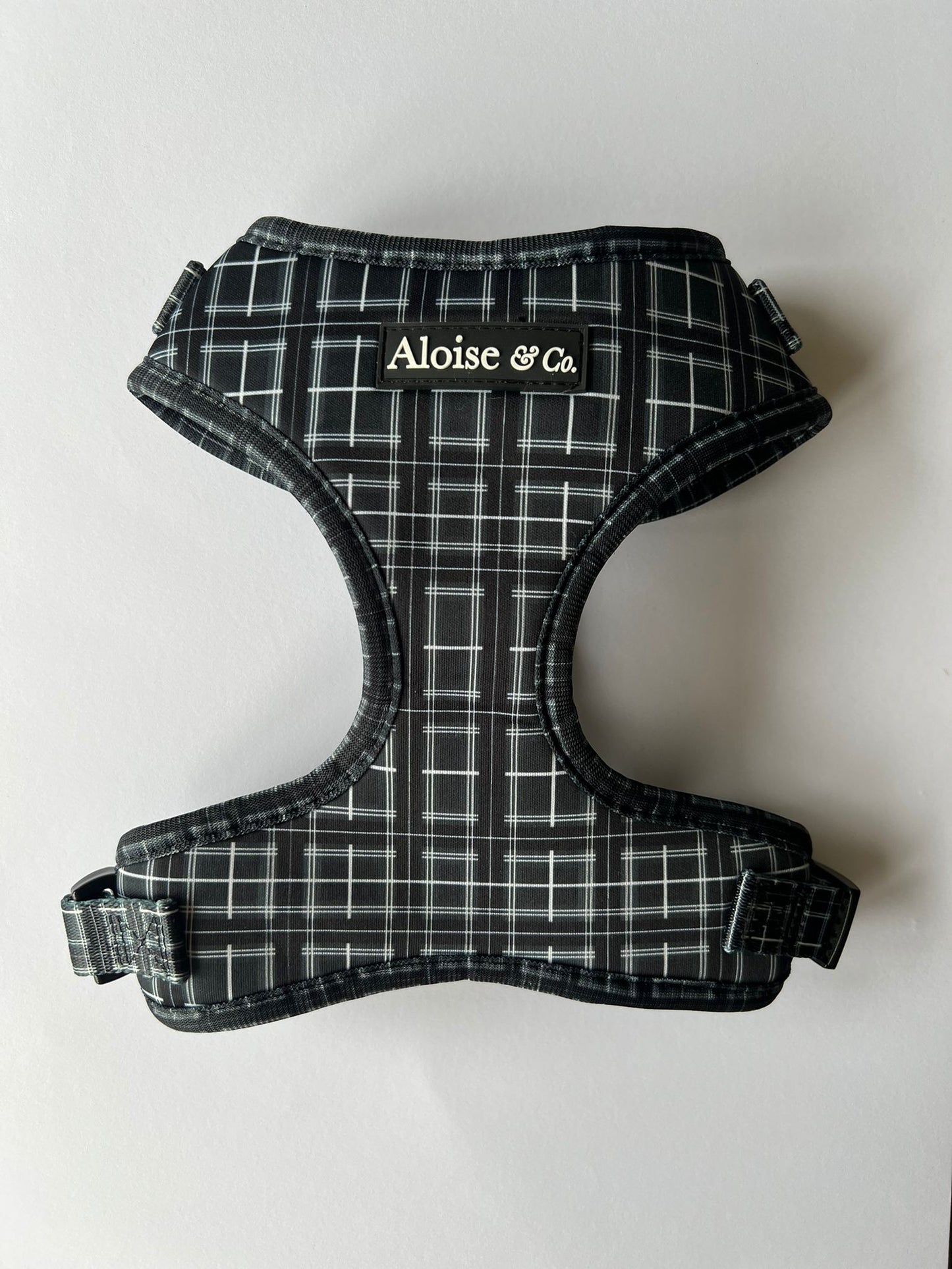 Adjustable Dog Harness - Black Tartan Classic